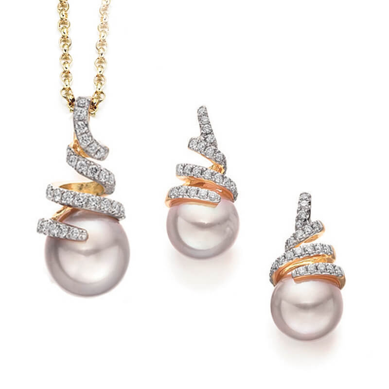 Pearl & diamond engagement ring