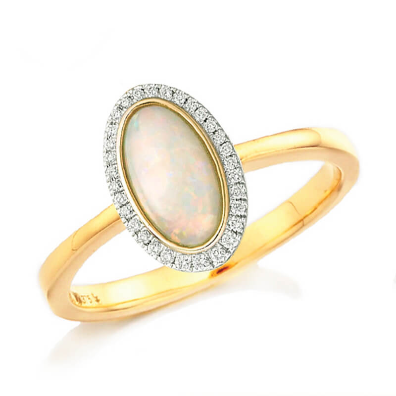 Opal & Diamond Ring