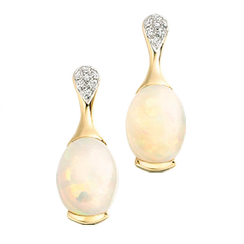 Opal & Diamond Earrings