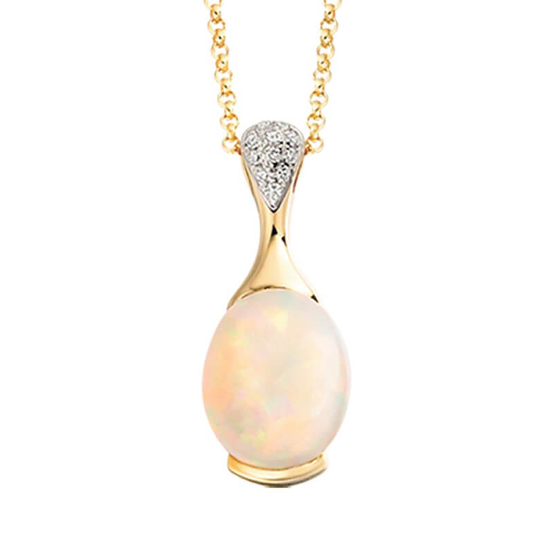 Opal & Diamond Pendant