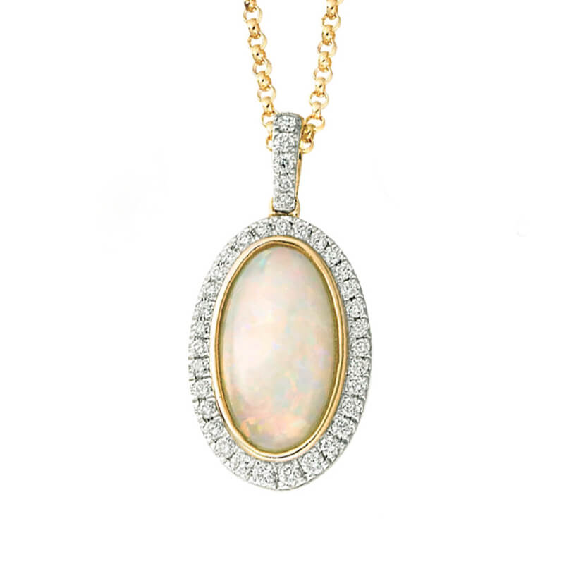 Opal & Diamond Pendant