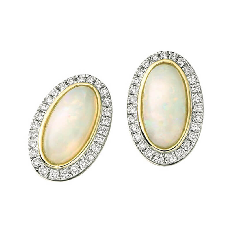 Opal & Diamond Earrings