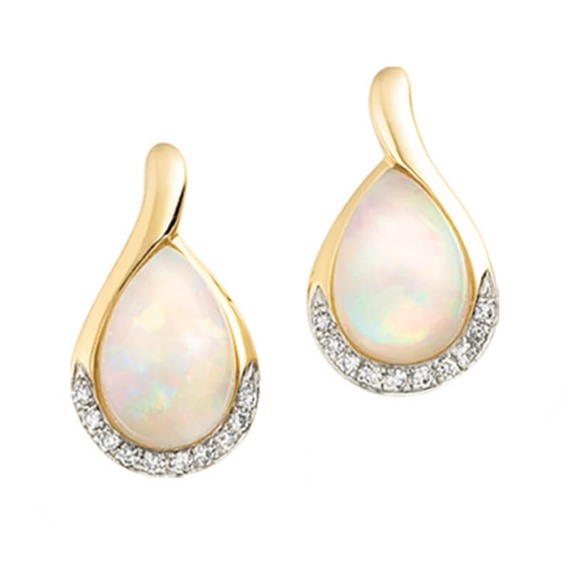 Opal & Diamond Earrings