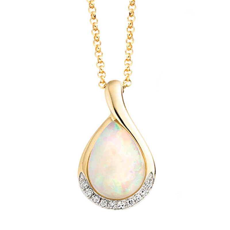 Opal & Diamond Pendant