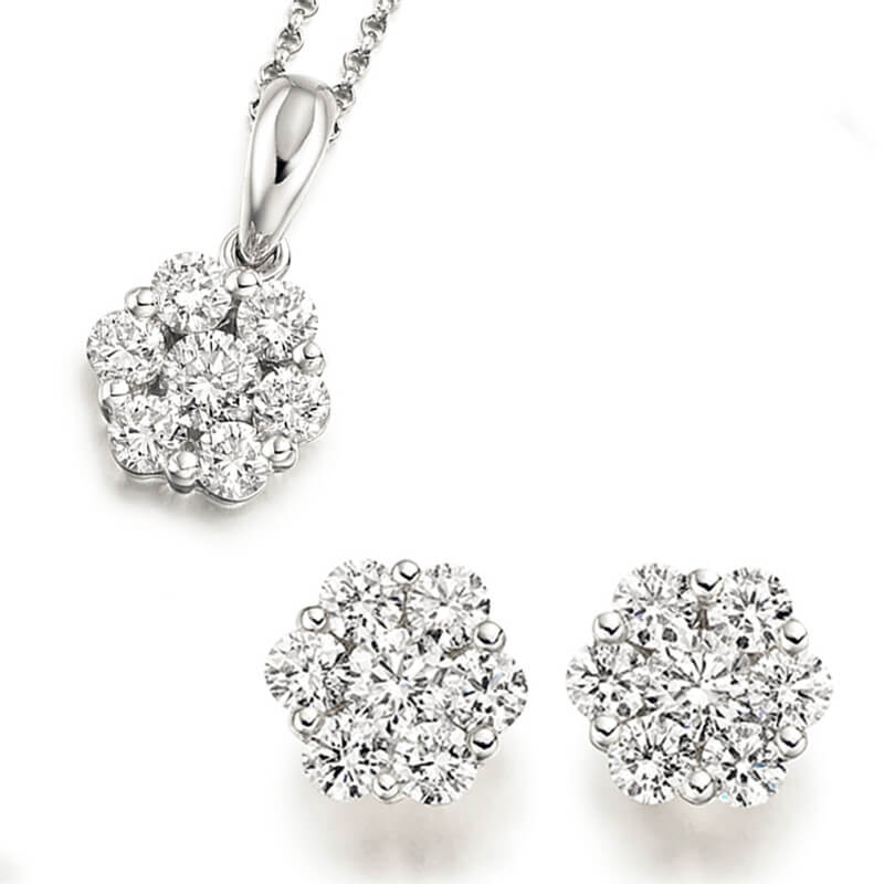Diamond earrings & pendant sets