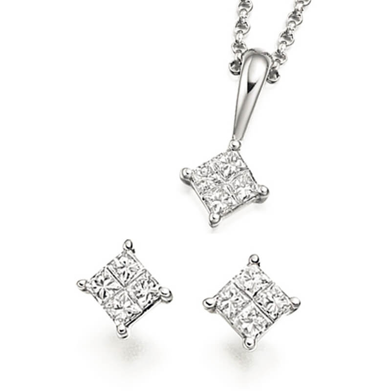 Diamond earrings & pendant sets