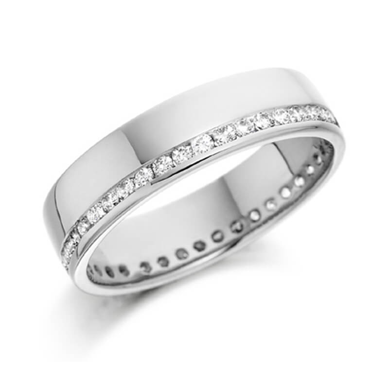 Diamond Wedding Band and Eternity Ring in White Gold