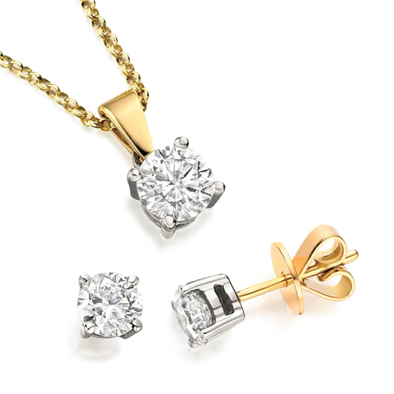 Diamond earrings & pendant sets