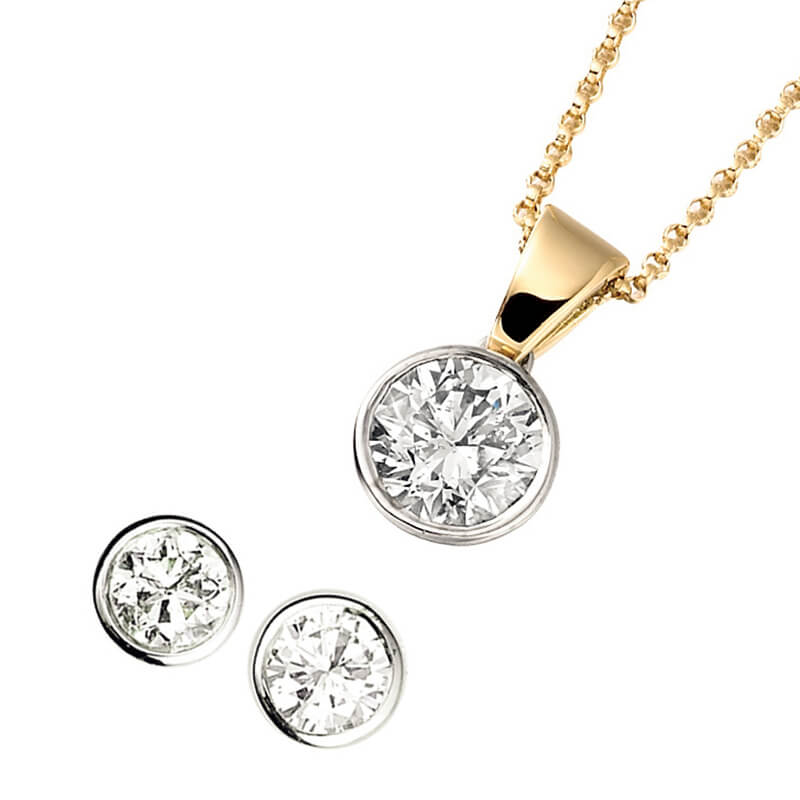 Diamond earrings & pendant sets
