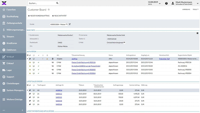 lexbizz ERP – CRM 360-Grad-Kundensicht