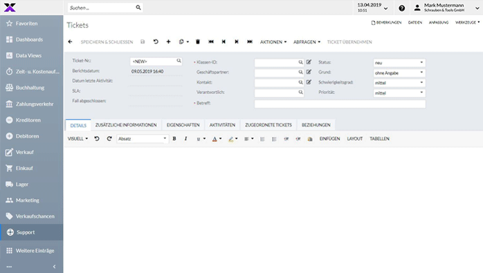 lexbizz ERP – CRM Ticketsystem