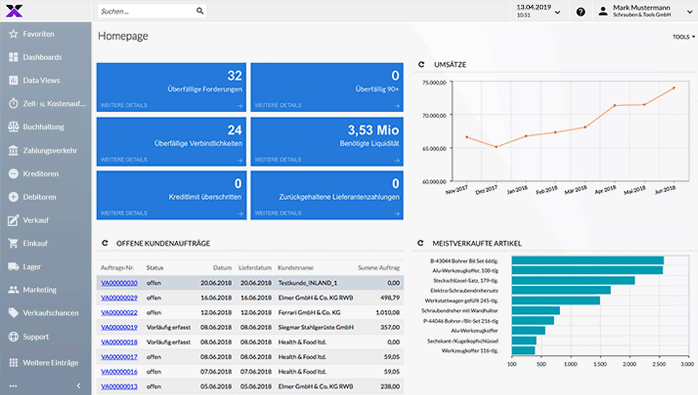 lexbizz ERP – Screen Homepage