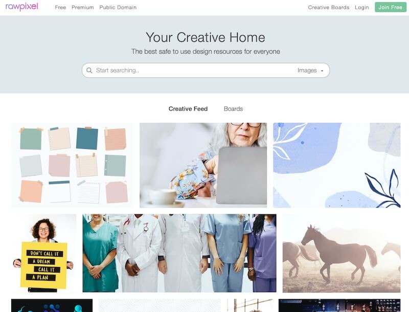 Screenshot of rawpixel