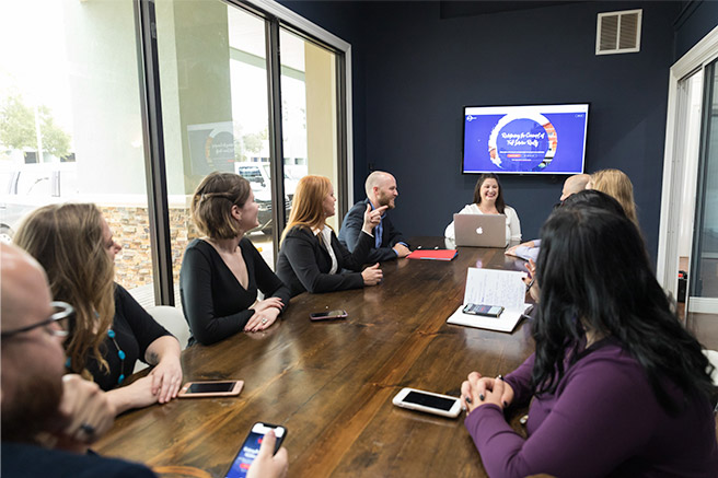 Robin Realty having a team-wide meeting