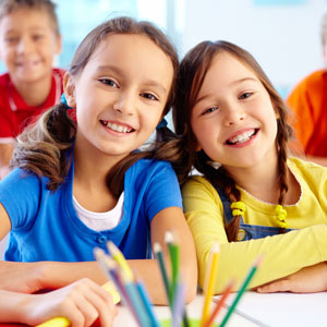 school kids smiling community minded
