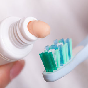 whitening toothpaste on toothbrush