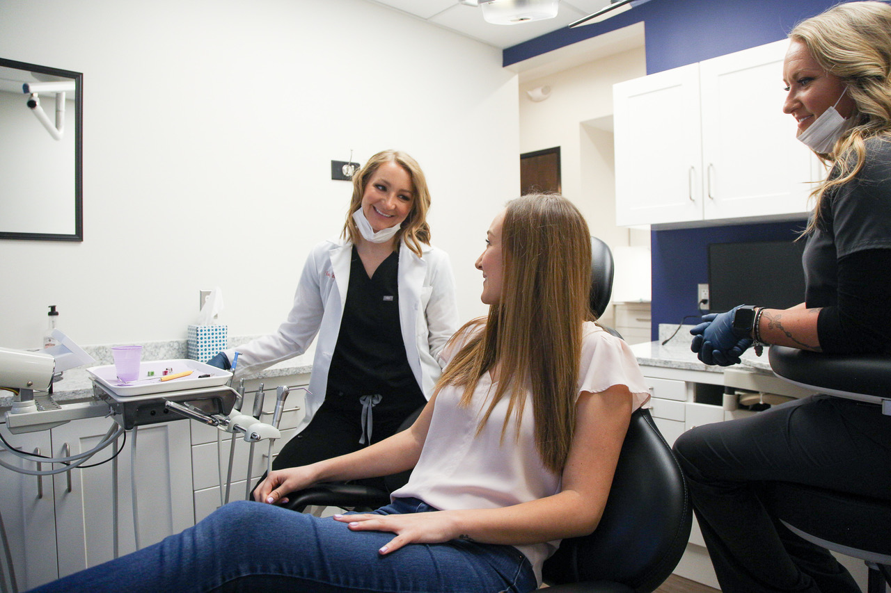 Dr. Cassleman talking with patient