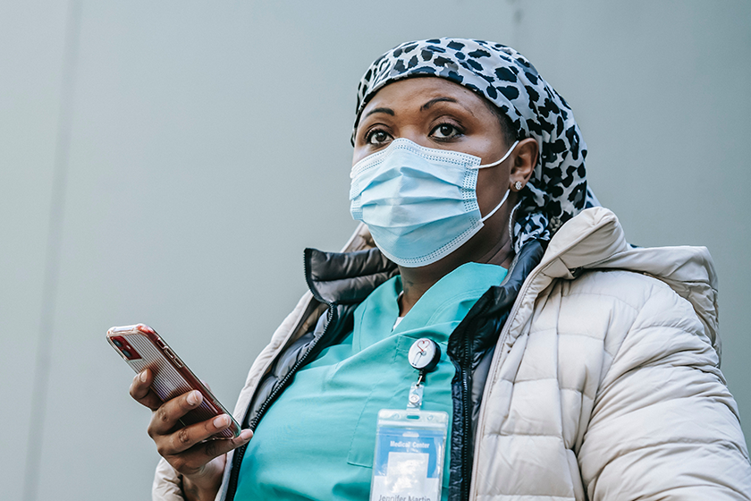 CareRev nurse scheduling her shift from her phone
