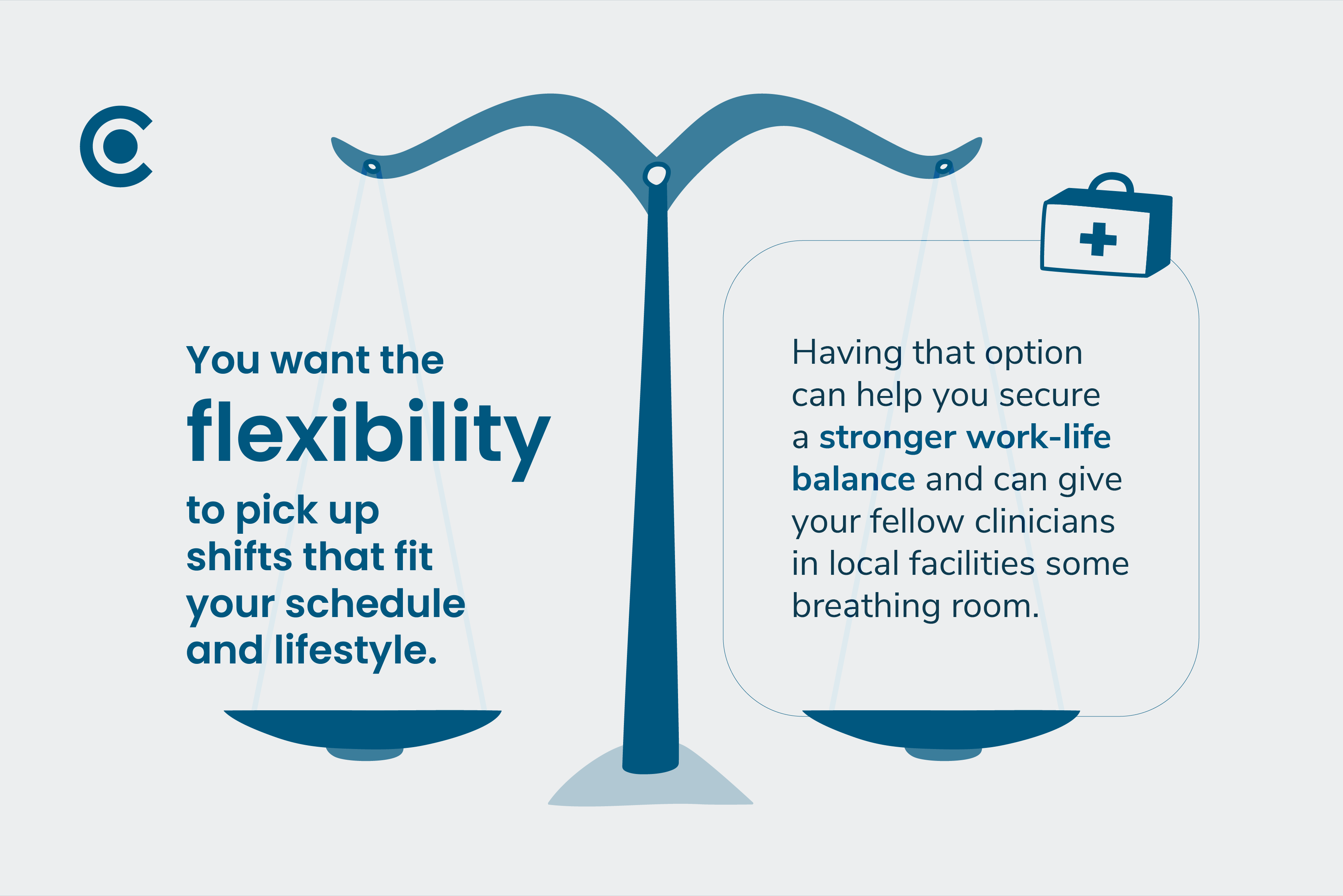You want the flexibility to pick up shifts that fit your schedule. Having that option can help you secure a stronger work-life balance.