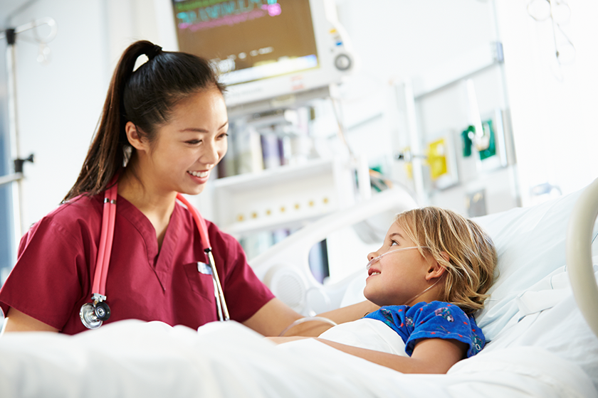CareRev nurse treating sick child