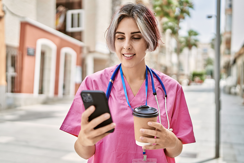 CareRev nurse booking shifts on her app