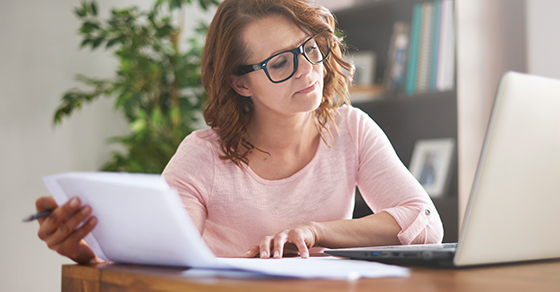 woman doing paperwork