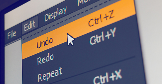 Pointer highlighting Undo