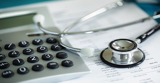 stethoscope and calculator