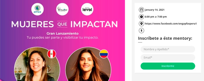 inscripción mujeres que impactan