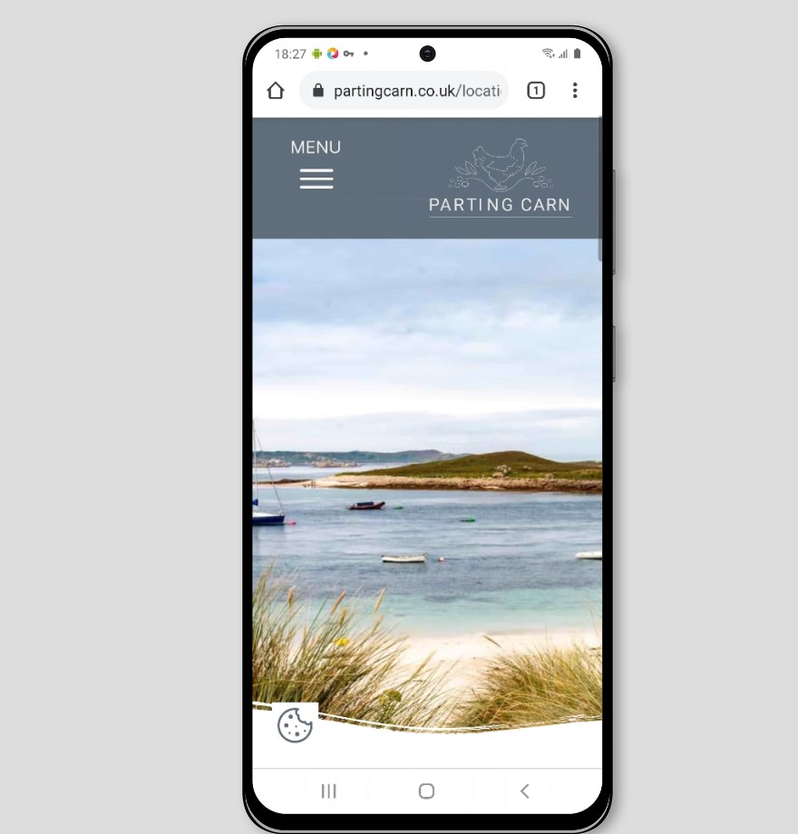 parting carn location map shown on a mobile phone