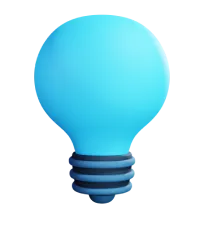 lightbulb for ideas in digital marketing in 3d