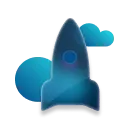 blue glassmorphism launch webflow website icon