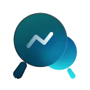blue glassmorphism magnify glass seo icon