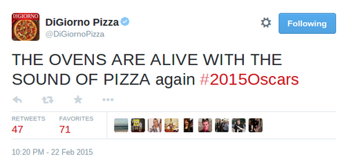 removed tweet from the Oscars