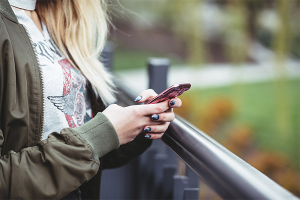 girl using phone