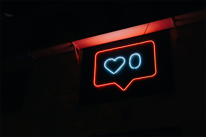 social media engagement neon sign