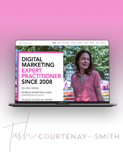 Tash Courtenay Smith Website Design highlighting her brand and keynote speaking business