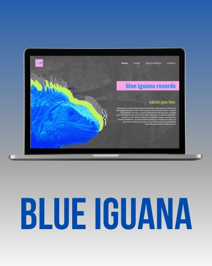 Website UI / UX Design & Development for Blue Iguana Record Label