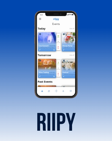 UI/UX design for the Riipy mobile app