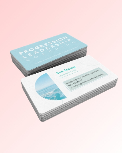 Business card design for Progression Leadership Coaching