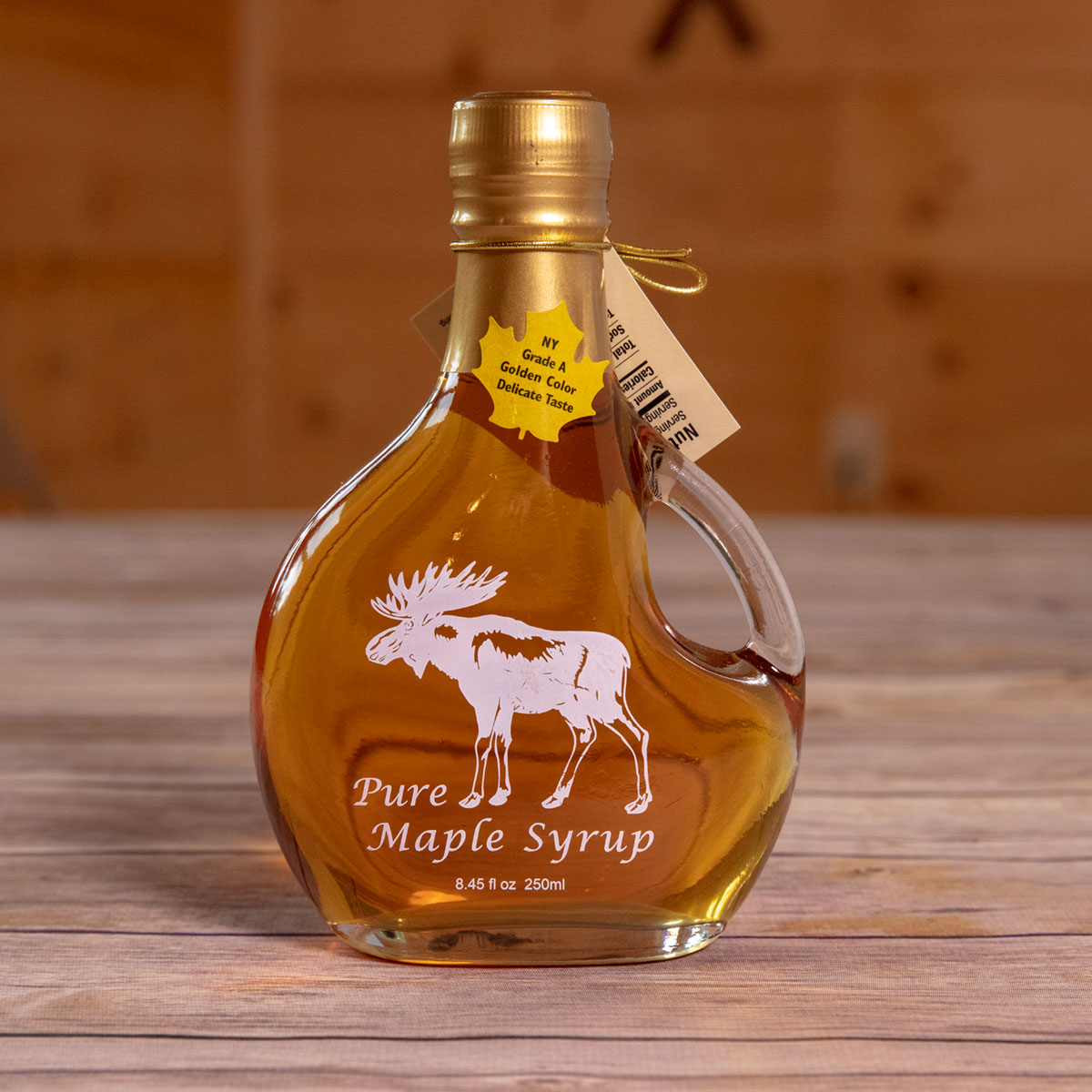 Bechard's PURE Maple Syrup Decorative Glass Jar 8.5 oz - Moose Basquaise