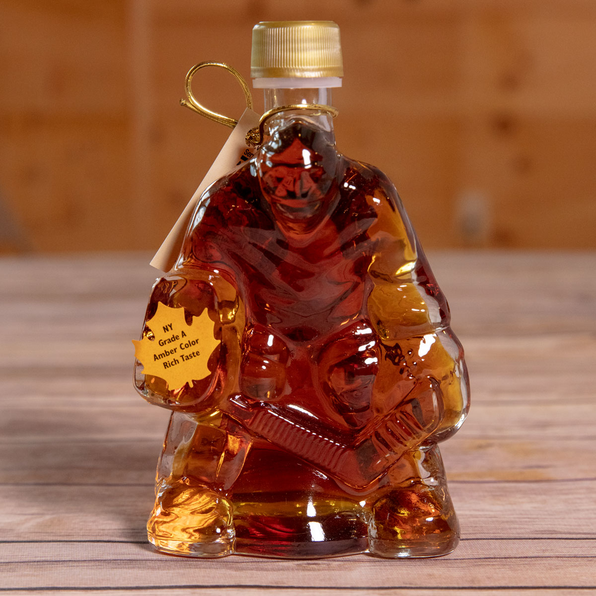 Bechard's PURE Maple Syrup Decorative Glass Jar 6.8 oz - Hockey Goalie