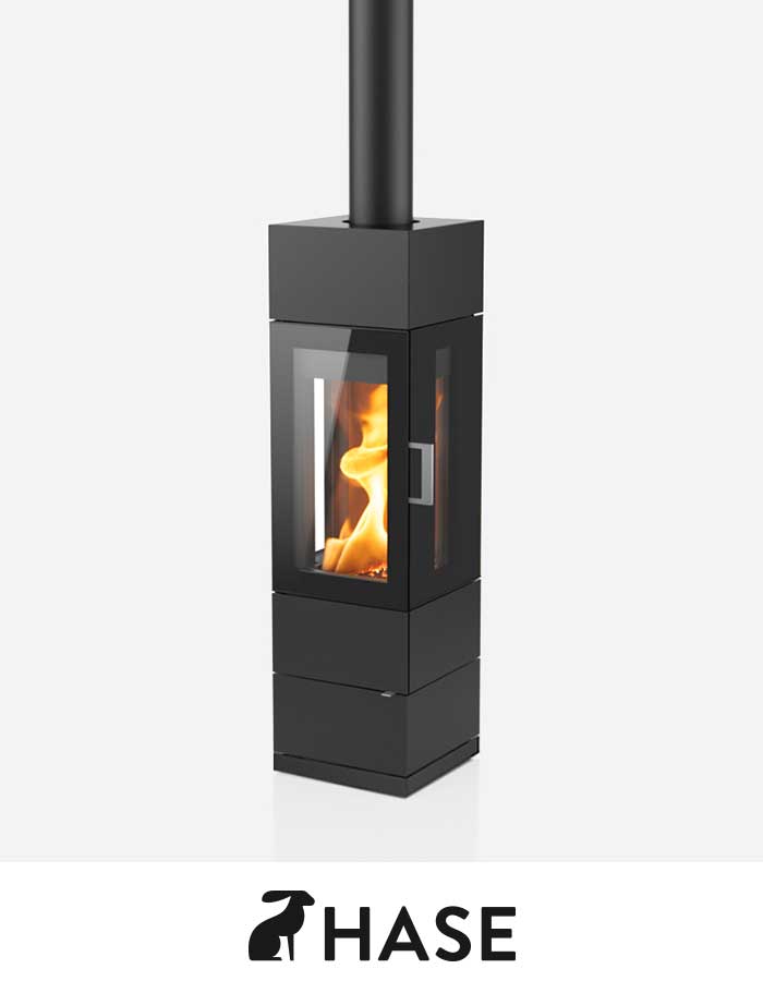 Poêle à bois d'angle avec céramique Pearl A