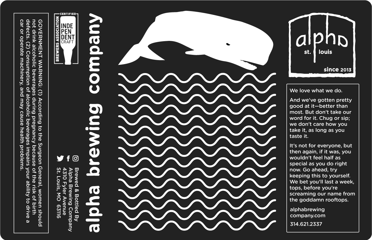 Studiopowell and Alpha Brewing Company St. Louis beer can label design