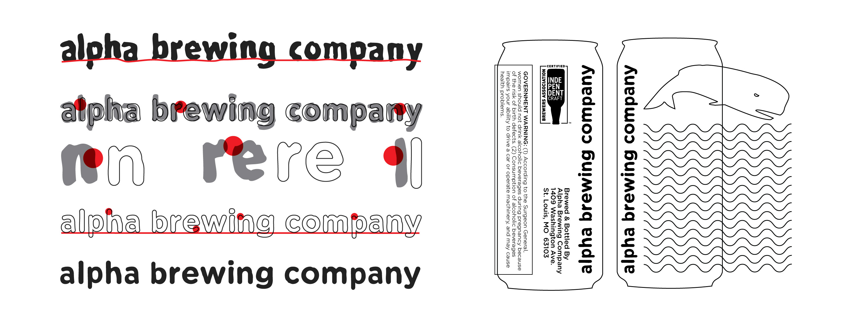 Studiopowell and Alpha Brewing Company St. Louis beer can label design
