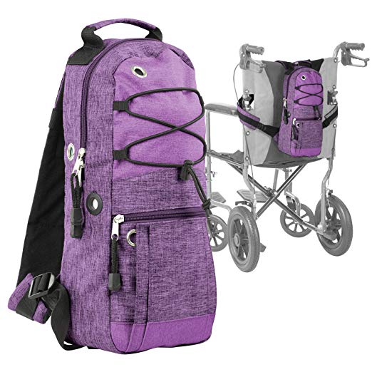 Wheelchair bag with tank storage.
