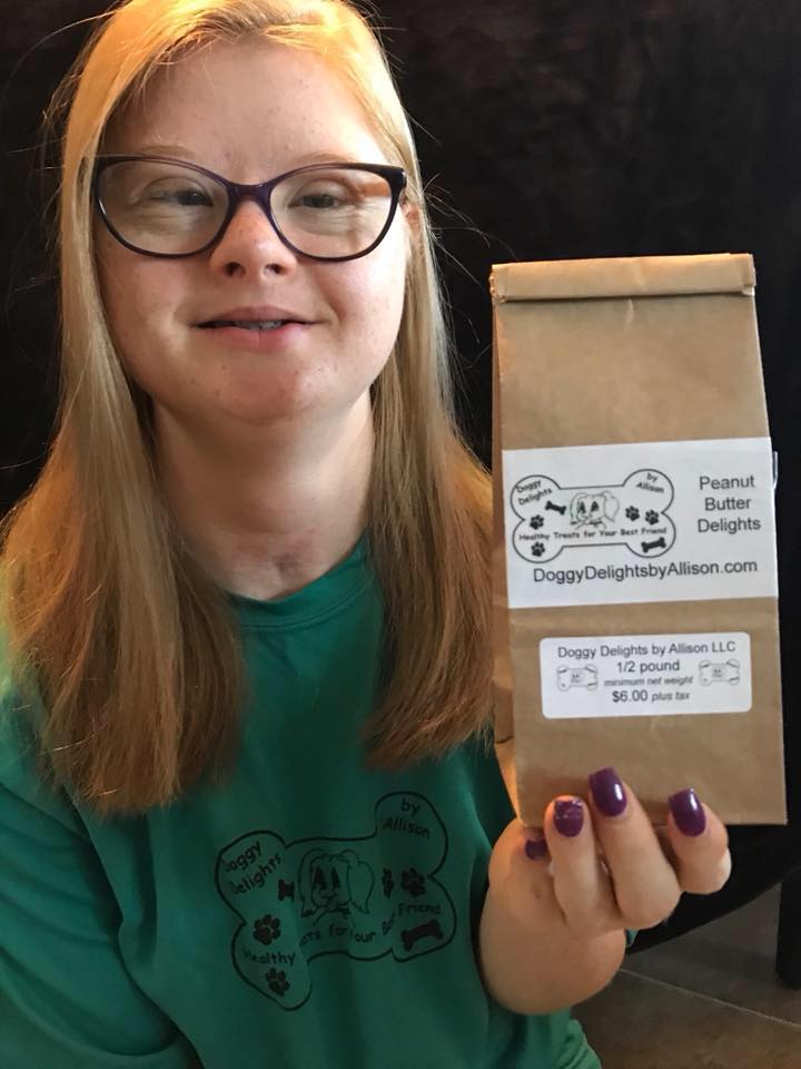 Allison bakes dog treats using all natural ingredients.
