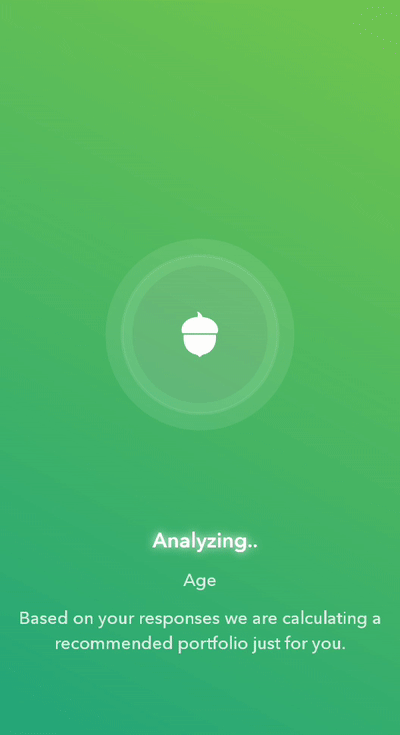 Acorn's animated success GIF in their mobile app