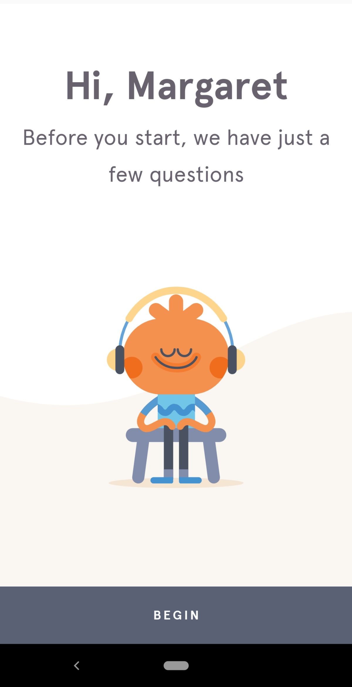 Headspace mobile app onboarding survey