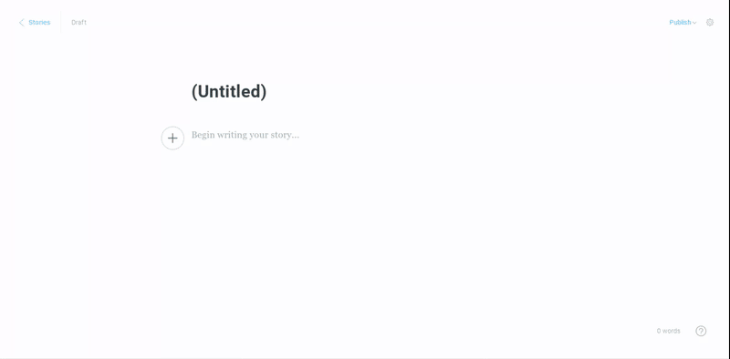 this is a gif image of a visual rich content editor in ghost publishing platform. This wysiwyg editor has a clear, easy to understand menu with colorful icons and content blocks